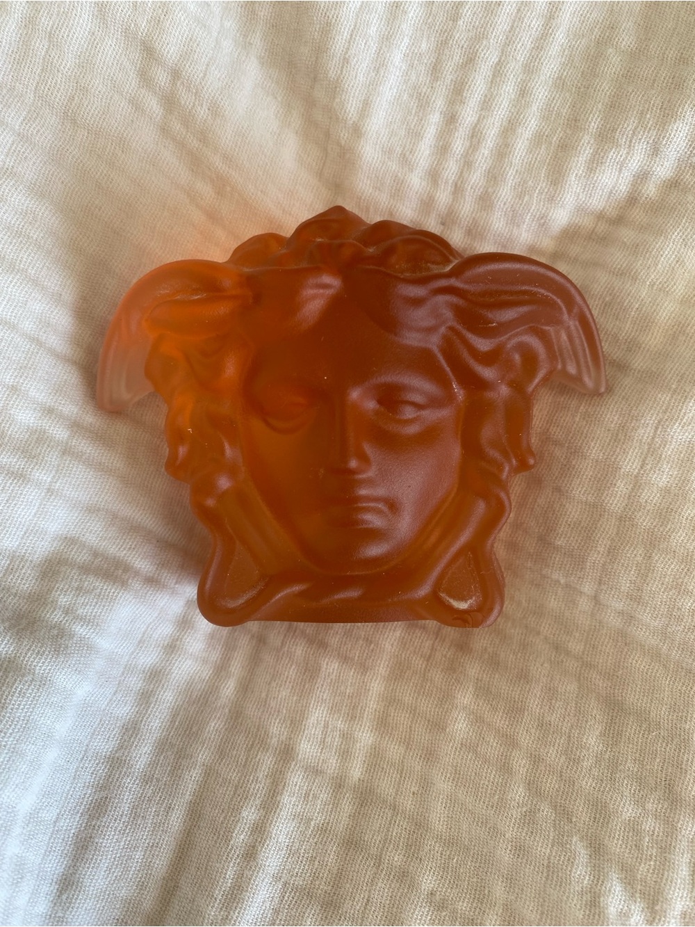 Versace Amber Medusa Face paperweight